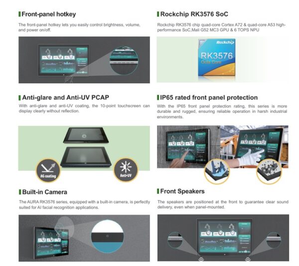 AURA-W185 - New generation Industrial Panel PC with RK3576 Octa-Core ...